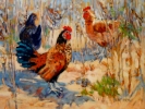 Rooster & Two Hens by Flint Reed